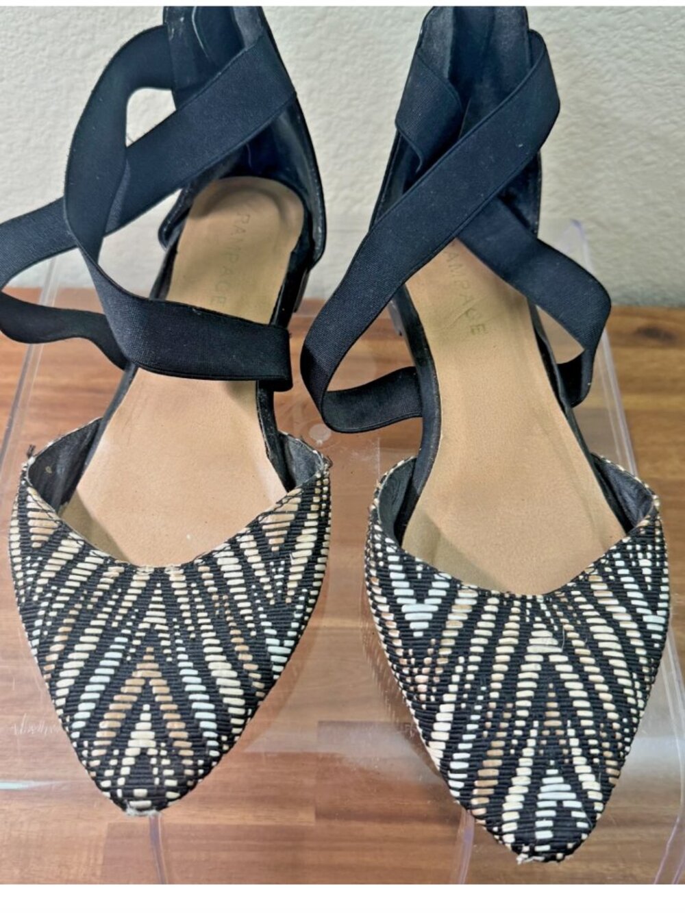 Rampage Women's Shoes Sandals Flats Classy Black White Size 10 M Comfortable